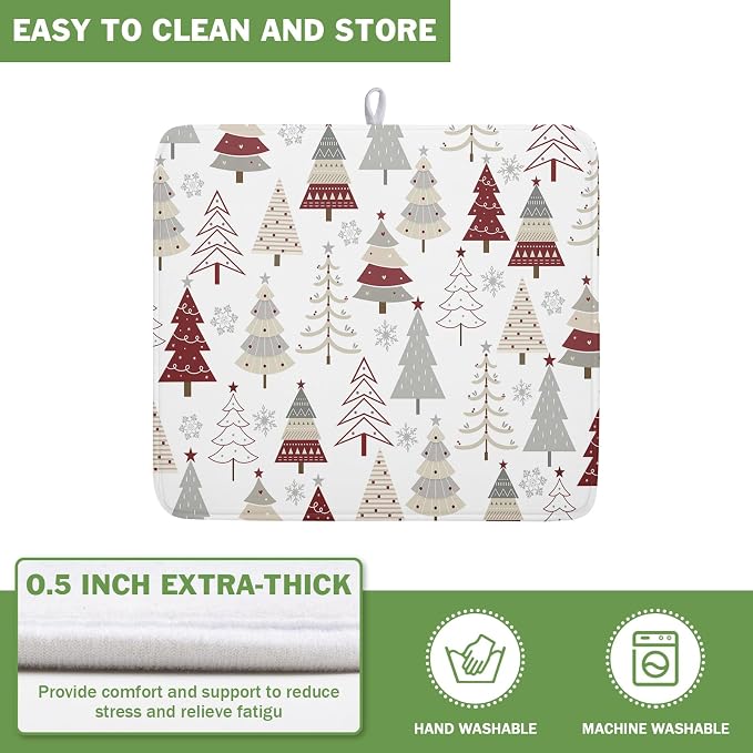 Christmas Tree Dish Drying Mat for Kitchen Counter Christmas Pine Tree Dish - Image 5