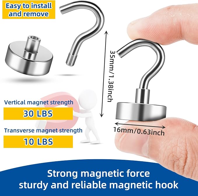 FINDMAG Strong Magnetic Hooks, 30LB+ Magnets - Image 7