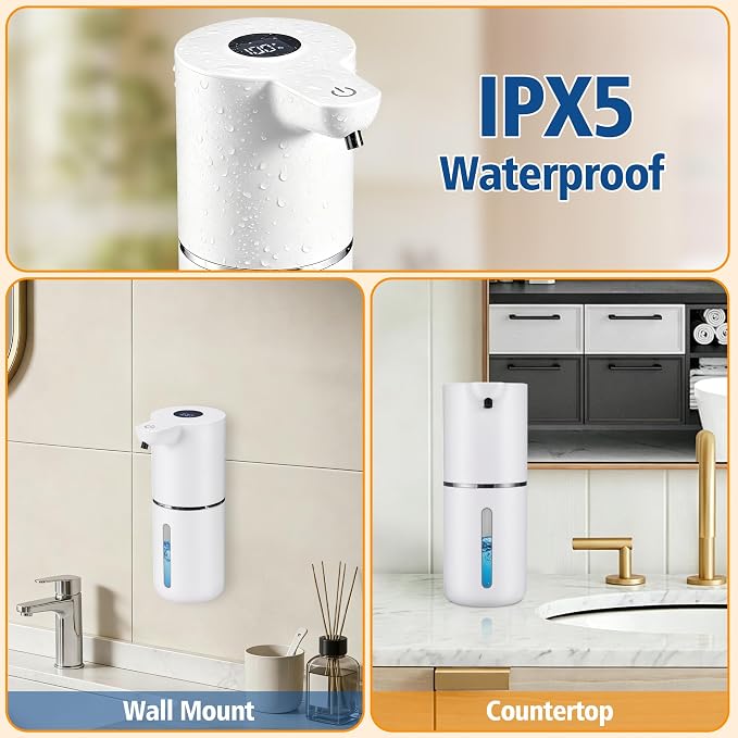 Automatic Foaming Soap Dispenser, 4 Adjustable Foam Levels, 11.8 oz Countertop - Image 8