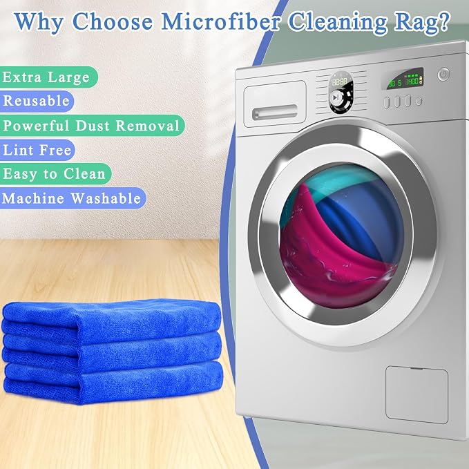 9 Pcs Extra Large Microfiber Cleaning Cloth, Microfiber Towels - Image 4