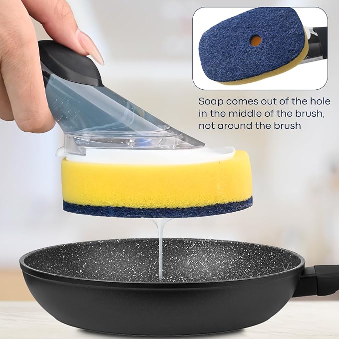 Sponge Brush Refills for OXO Soap Dispensing Dish Brush, 4 Pack | Scrub - Image 5