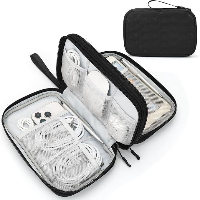 FYY Electronic Organizer, Travel Tech Pouch Bag, Waterproof, Double Layers by FYY