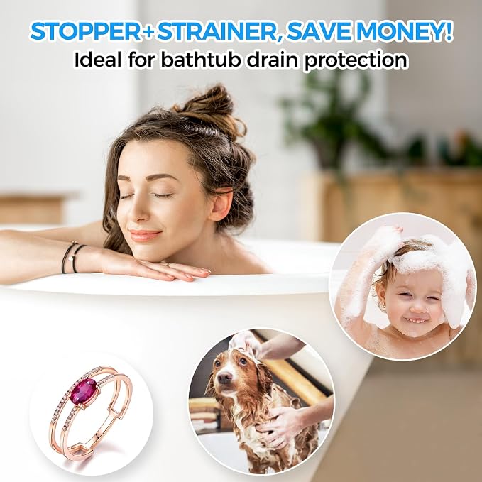 Bathtub Drain Strainer Silicone Bathroom Stopper Fixture Accessories | 5 pcs - Image 7