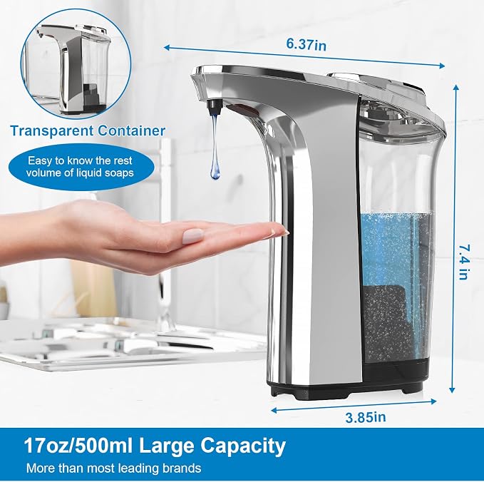 Automatic Soap Dispenser, 17oz Touchless Liquid Dish Soap Dispenser Kitchen | - Image 3