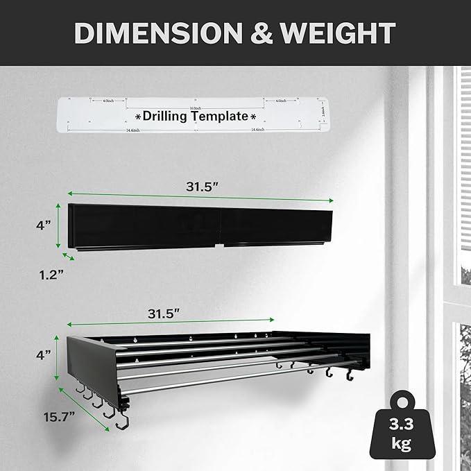 Foldable Wall Mounted Drying Rack - Image 2