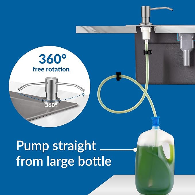 Soap Dispenser for Kitchen Sink, Stainless Steel Countertop Dish Soap Dispenser - Image 4
