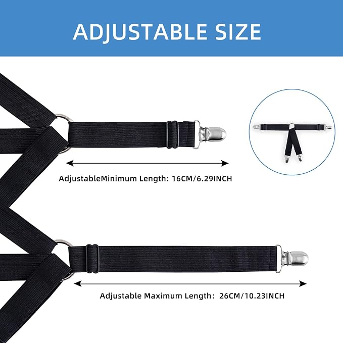 4PCS Adjustable Bed Sheet Straps Clips, Elastic Mattress Sheet Fasteners Holder - Image 5