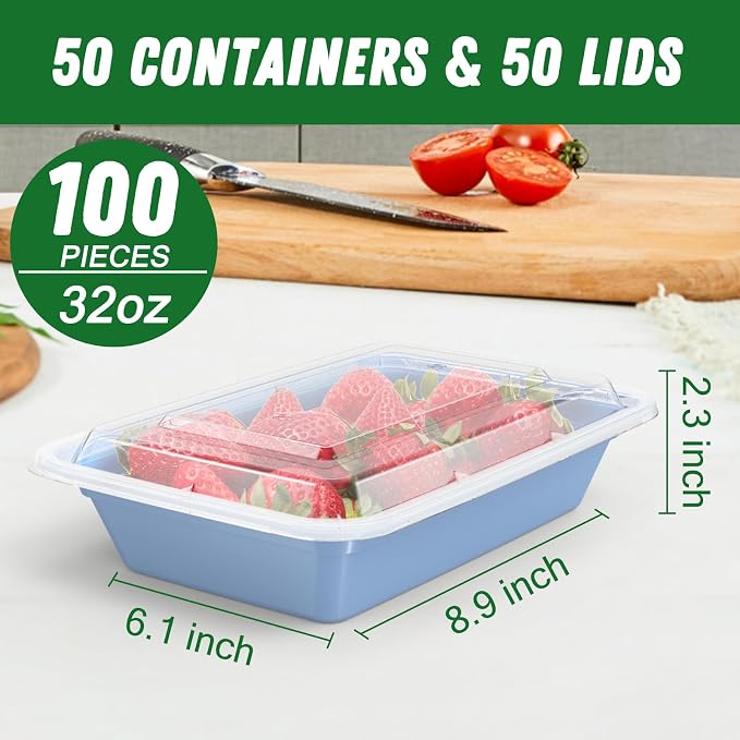 50 Pack 32 oz Meal Prep Containers - Image 2