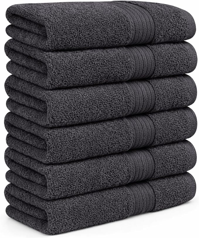 100% Cotton Hand Towels 18x28 Inches, 600 GSM, Soft & Absorbent by AmpleDecor
