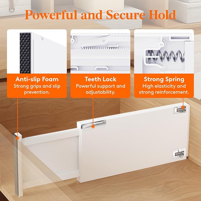 Lifewit 6" Tall Upgrade Drawer Dividers, Adjustable Deep Drawer Organizer | 16 - Image 3