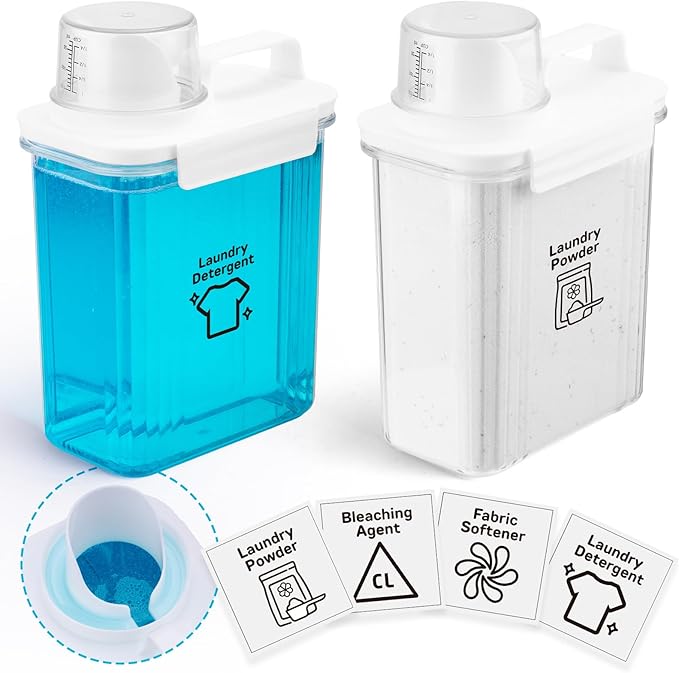 Laundry Detergent Dispenser-2 Pack, 70 oz Detergent Dispenser by BikkiiHomeGoodsWiseChoice