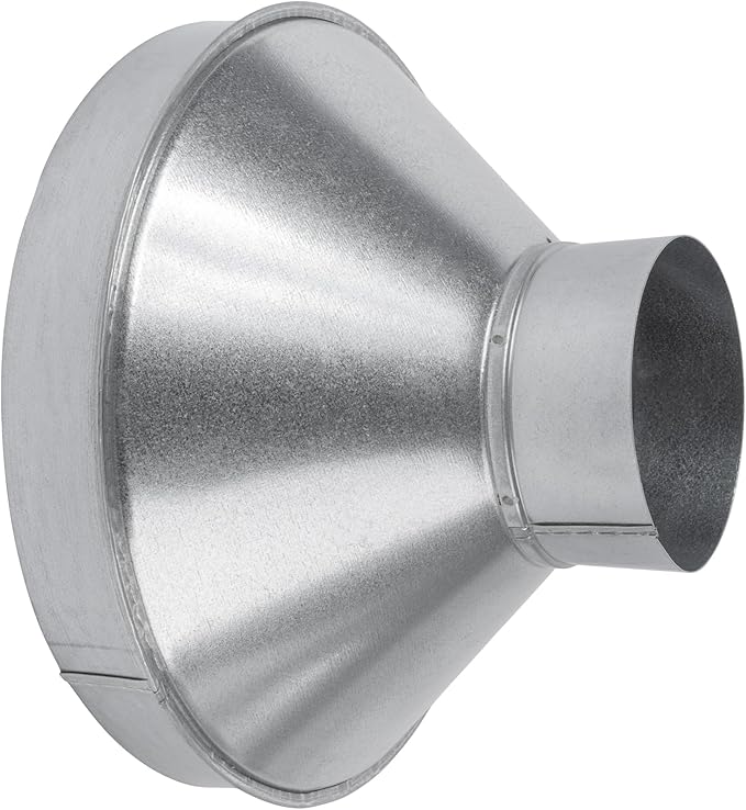 10" to 4" Inch Duct Pipe Adapter - Galvanized Steel HVAC Ducting Reducer for Ventilation - PVC Pipe, Hose Coupler - Heavy Duty Exhaust, Air Conditioner Fittings - Vent Flange Connector