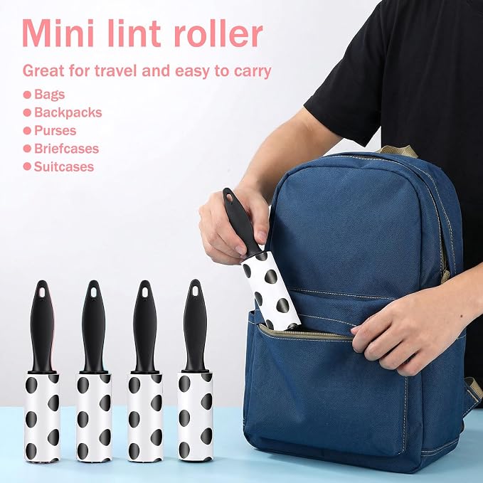 50 Pcs Lint Roller for Clothes, Mini Lint Roller Bulk Travel Size Sticky Hair - Image 6