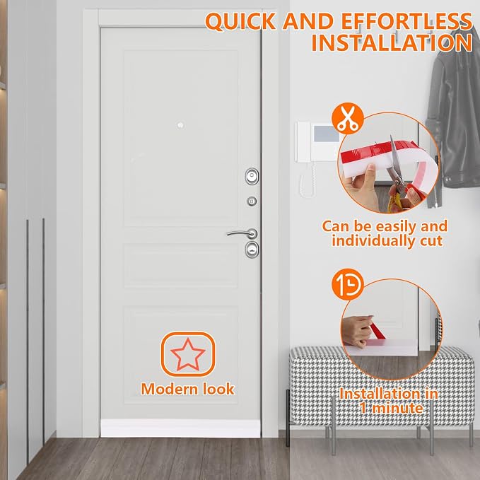 4Pcs Door Draft Stopper, Under Door Sweep Adjustable Weather Stripping Door Seal - Image 4