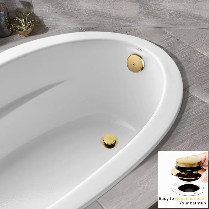 Universal Tip Toe Bath Drain Stopper and Cover, Bathtub Drain Stopper, Replaces - Image 3