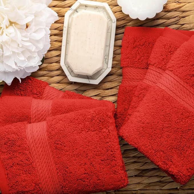 Superior Egyptian Cotton Plush & Absorbent, Face Towel Set of 6, Soft Luxury - Image 8