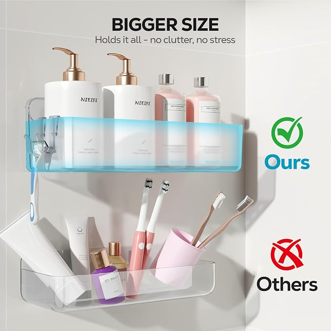 Nieifi Adhesive Shower Shelves, 3 Pieces - Image 4