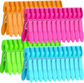 Clothes Pins, 48 Pack Colored Plastic Clothespins, Clothes Pins Heavy Duty by HiGift
