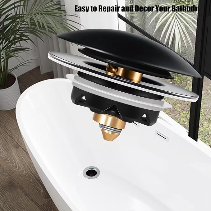 Anlige Bathtub Drain Stopper, Pop Up Tub Stopper and Cover, Bottom - Image 6