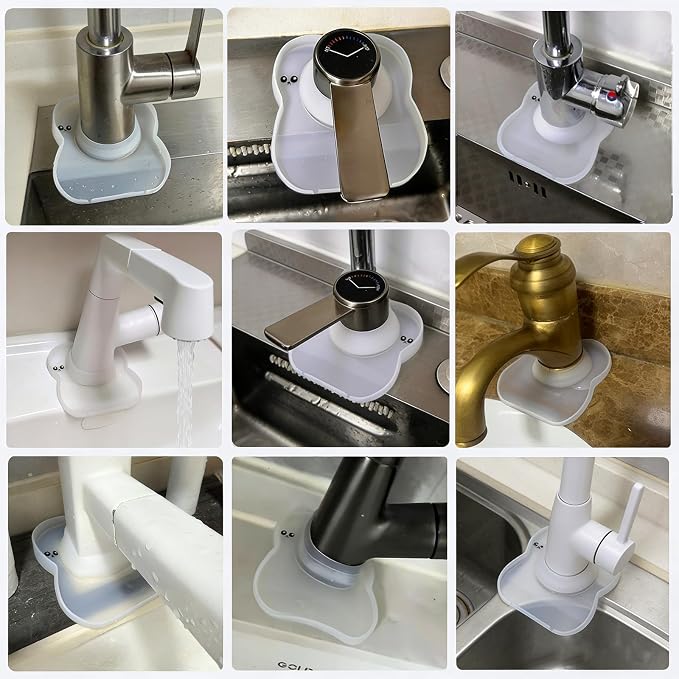 Silicone Faucet Mat for Kitchen Tap Compact Sink Splash Guard Protectors Behind - Image 5