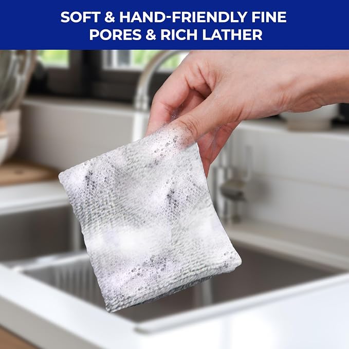 Wangjinpeng 12PK Non-Scratch Steel Wool Dishcloths 9.84X9.84 in - Image 6
