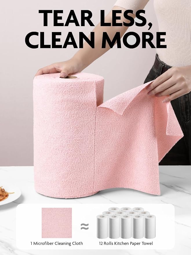 Fantasticlean Microfiber Cleaning Cloth Rolls- 675 Sheets | 12'' by 12'' - Image 2
