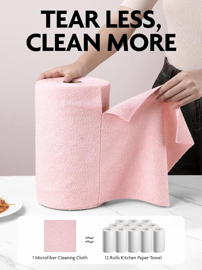 Fantasticlean Microfiber Cleaning Cloth Rolls- 150 Sheets | 12'' by 12'' - Image 2