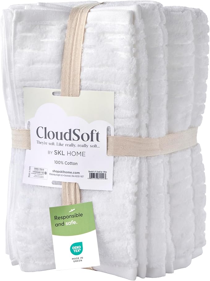 SKL Home CloudSoft Bath Towel Set, 100% Cotton Luxury, 2 hand towels, 2 - Image 4