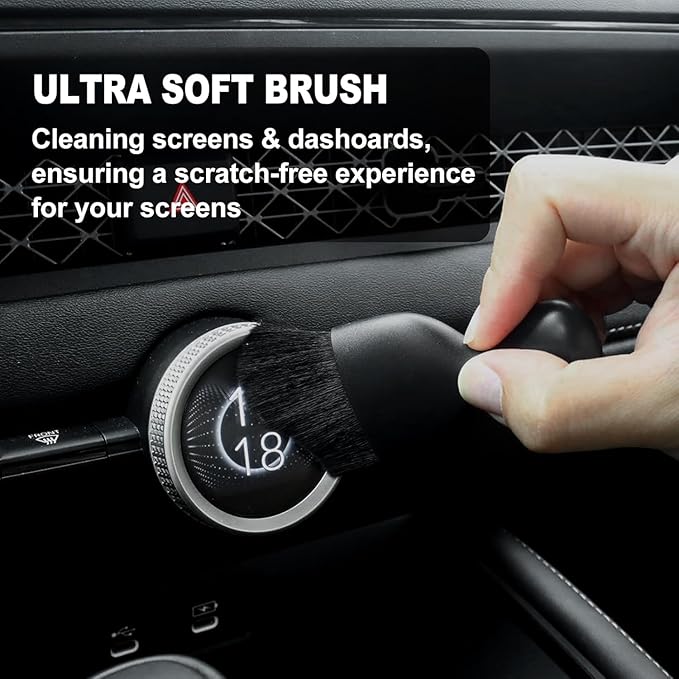 7PCS Car Detailing Brush Set, Ultra Soft Boars Hair Car Interior Detailing - Image 6