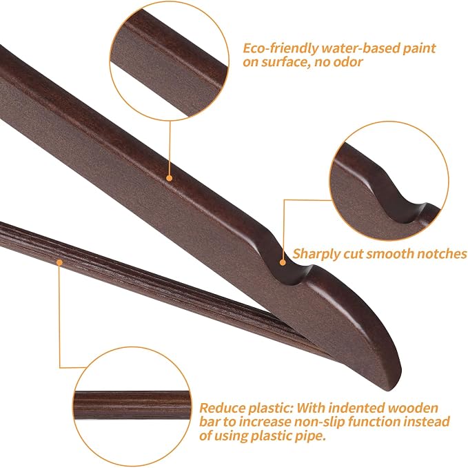 Amazon Basics Durable Wooden Suit Clothes Hangers - Image 3