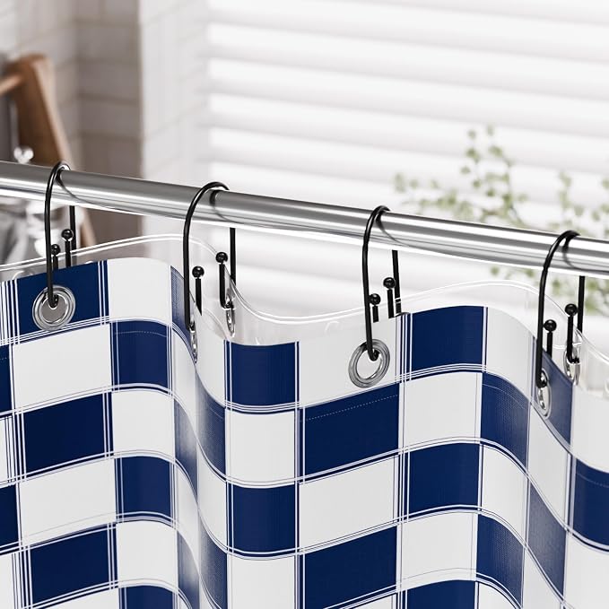 AmazerBath Shower Curtain Hooks, Simple Black Shower Curtain Hooks Rust Proof - Image 7