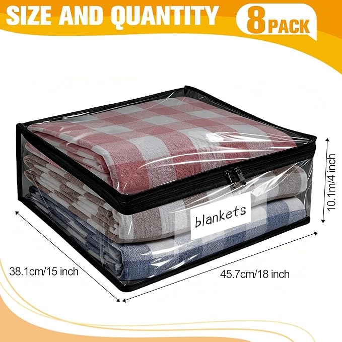 Plastic Storage Bags with Easy-Glide Zipper, Durable Clear Vinyl Zippered - Image 2