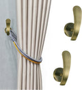 Curtain Holdback, Brass | Decorative Drapery Metal Hook Wall Hanger by HEMOUR