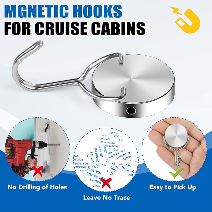 LOVIMAG Magnetic Hooks for Cruise Cabins 80Lbs 6 Pack - Image 8