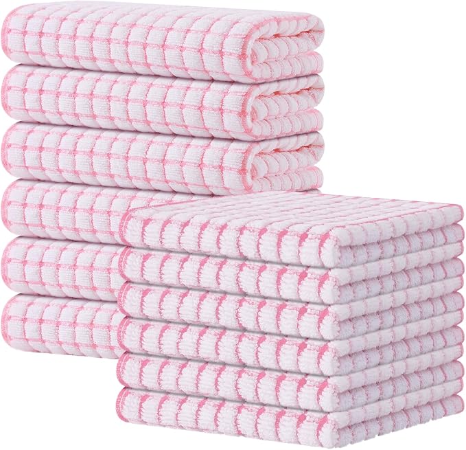 Kitinjoy Cotton 12 Pack Kitchen Towels and Dishcloths Sets by Kitinjoy