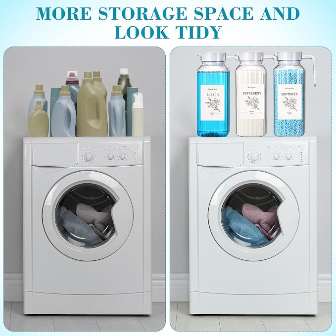 Potchen 3 Pack Laundry Detergent Dispenser Set, Fabric Softener Dispenser - Image 4