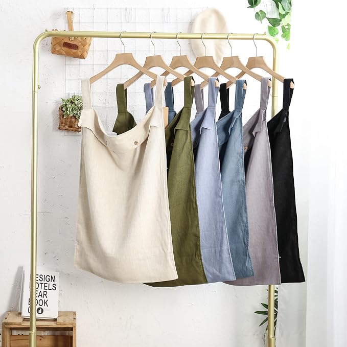 Linen Hanging Laundry Bag, 100% Linen Over The Door Laundry Hamper - Image 7