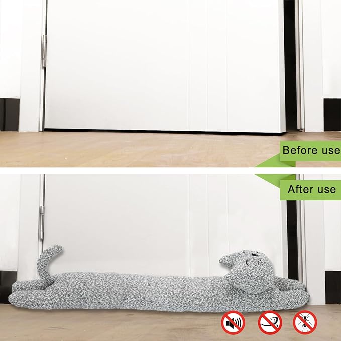 34 Inch 3LB Heavy Duty Under Door Draft Stopper, Decorative Soundproof Door - Image 5