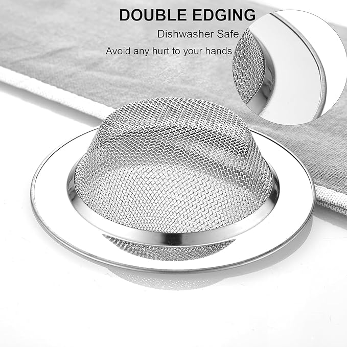 LASSHSWA 2 PCS Kitchen Sink Strainer Stainless Steel, Kitchen Sink Drain - Image 3
