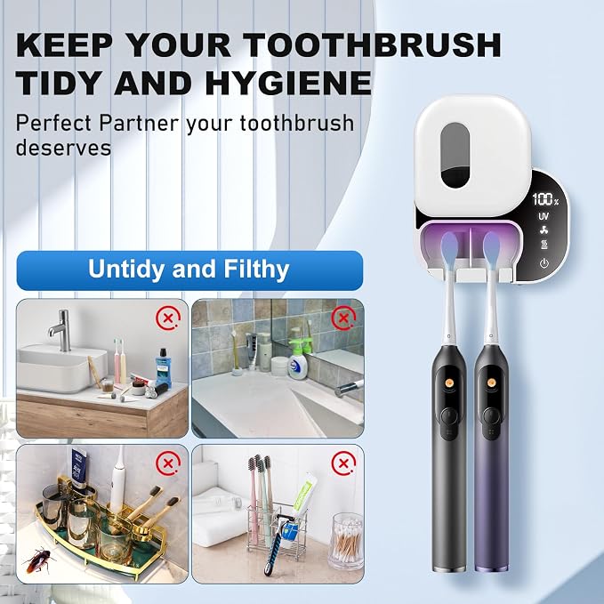 Toothbrush Cleaner Holder Wall Mounted, Razor Electric Toothbrush Holder | - Image 6