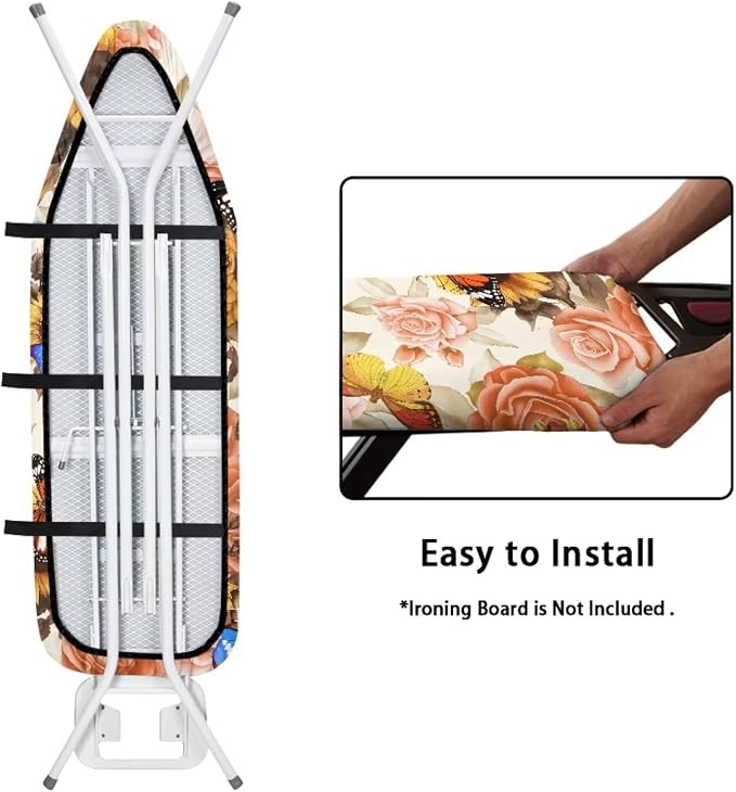 Butterfly Floral Ironing Board Cover Full Size Scorch Resistant Padding Heat - Image 5
