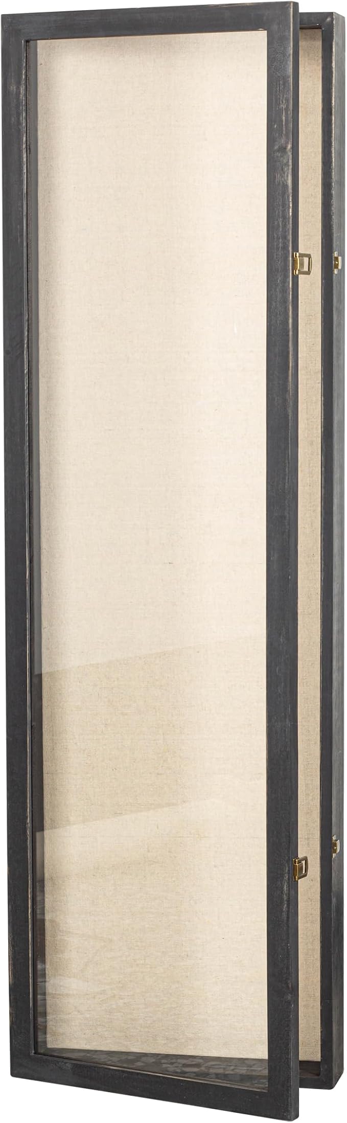 Freezing point Shadow Box Frame 14x47 Flower Shadow Box Pin Display Case Cabinet Picture Frame with Linen Back Memorabilia Awards Medals Badge Bouquet Wedding Memory Box for Keepsakes Long Black