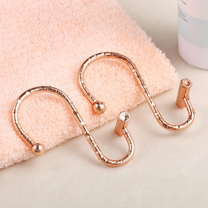 Rose Gold Shower Curtain Hooks Rings, CHICTIE Decorative Shower Curtain Rings - Image 5