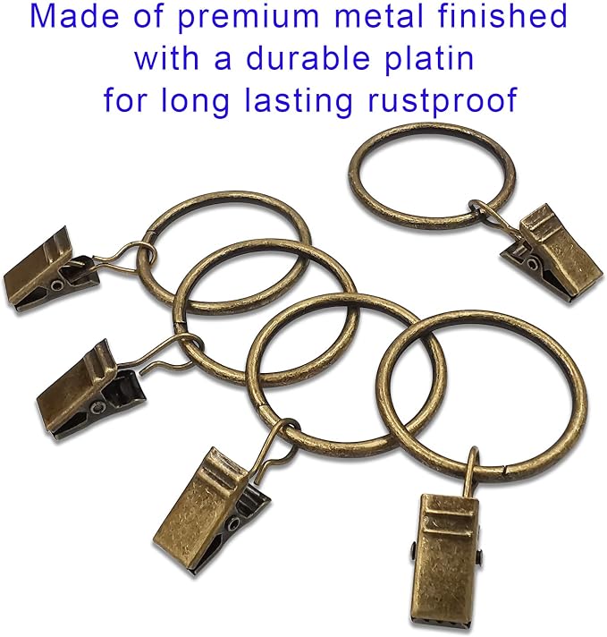 100 Pack Curtain Rings with Clips, Drapery Clips with Rings, Drapes Rings 1.26 - Image 8