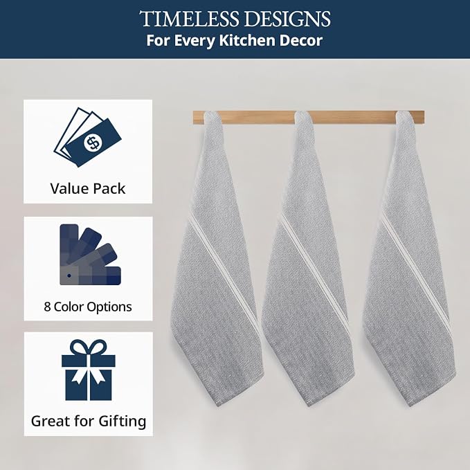 LANE LINEN Kitchen Dish Towels 100% Cotton Absorbent Lint-Free 12 Pack - Image 6