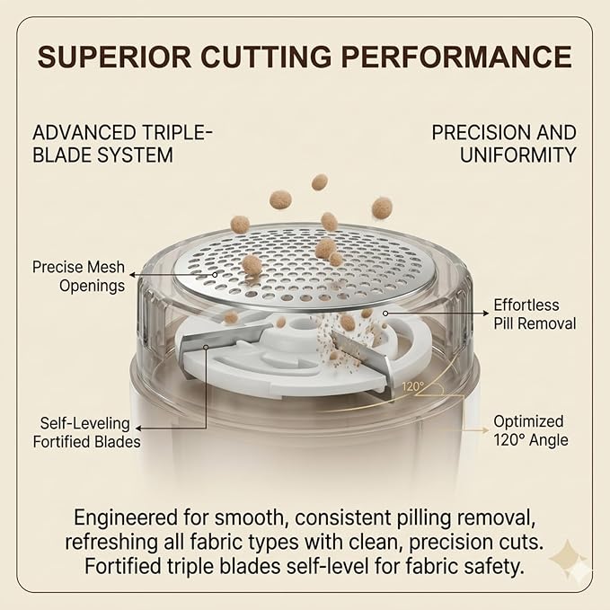 Compatible with Beautural Fabric Shaver Replacement Blades | Sweater Defuzzer - Image 3