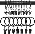 90 Pack Curtain Rings with Clips, Drapery Clips with Rings, Drapes Rings 1.26 by AMZSEVEN