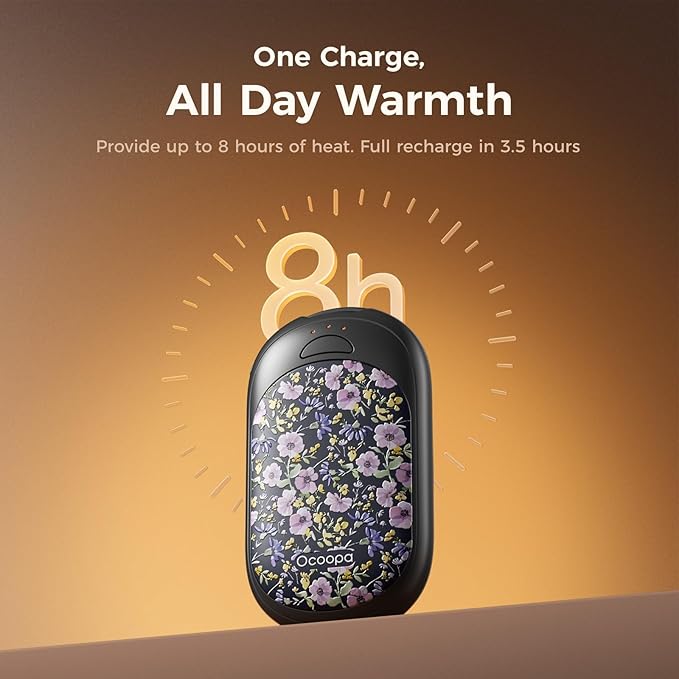 OCOOPA Magnetic Hand Warmers Rechargeable 2 Pack, UL Safety Heat 100-126°F, 3-Settings, Pocket-Sized, Max. 8 Hrs Long Lasting,Great for Raynauds, Golf, Hunting, Camping, Gifts for Men Women, UT3 Lite