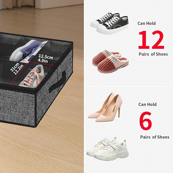 Onlyeasy Sturdy Under Bed Shoe Storage Organizer, Fit 12 to 24 Pairs, Underbed - Image 7