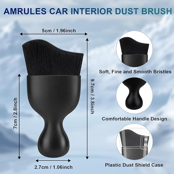 Amrules 2 Pcs Car Interior Detailing Brush Cleaning Tools, Gentle on Surfaces - Image 2
